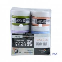 BRUSTRO ACRYLIC COLOUR PASTELS 50 ML PACK OF 12